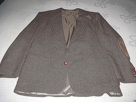 STAFFORD COUNTRY MENS BROWN 100% VIRGIN WOOL SPORT JACKET-42R-LINED-NWOT... - £9.54 GBP