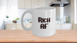 Rich AF Mug White Coffee Cup Manifest Your Dreams Funny Gift for Abundance Manif - $18.47+