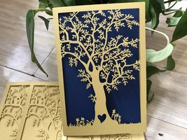 50pieces Laser Cut Wedding Invitations,Gold Invitation Cards,Invite Cards - £43.00 GBP