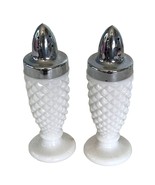 Vintage Milk Glass Salt and Pepper Shaker Set Diamond Pattern Westmorlan... - £25.74 GBP