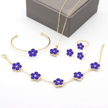 Brand 5pcs/Set Flower Pendant Jewelry Set for Women Butterfly Four-leaf Clover N - £17.63 GBP