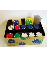 Vintage 1996 Curve Texas Hold`em Poker Set collector Tin Chips Manual Ca... - $29.00