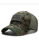 American Flag Camouflage Sticker Embroidered Baseball Cap Net Hat Men Ou... - £15.21 GBP