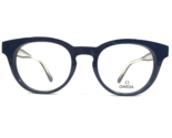 OMEGA Gafas Monturas OM 5003-H 090 Azul Marino Oro Redondo Full Borde 52... - $111.83