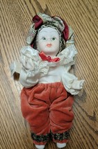 Capodimonte Porcelain Clown Doll Vintage Italy Original Tag Handpainted Jointed - £18.39 GBP