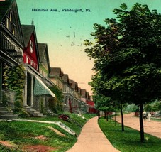 Hamilton Avenue Street Vista Vandergrift Pennsylvania Pa 1910 DB Cartolina - £5.35 GBP