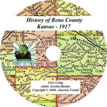 1917 - History &amp; Genealogy RENO County Kansas KS Ancestry CD DVD - £4.59 GBP