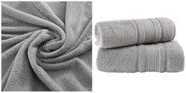 2 Pack New Grey Color Ultra Super Soft Luxury Turkish 100% Cotton Bath Towels - £52.91 GBP