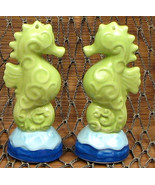 Ceramic Seahorse Salt and Pepper Set 3.75inx1.5inx1.5in beachy nautical ... - $20.49