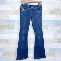 True Religion Joey Horseshoe Logo Spray Paint Jeans Dark Wash Low Rise W... - £77.68 GBP