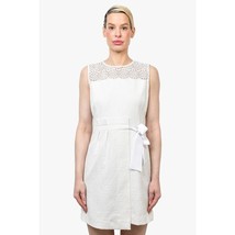 Sandro Paris Eyelet Detail Side Tie Sleeveless Mini Dress White Size 2 US 6 - £26.41 GBP