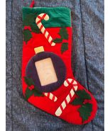Christmas Holiday Picture Frame Stocking 14.5” Red Candy Canes Presents - $257.19 MXN
