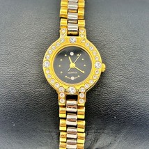 Women’s Gold Silver Crystals Stainless Steel Women’s Quartz Watch New Ba... - $13.10