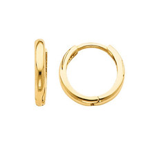 Precious Stars 14k Yellow Gold 10mm Thin Hinged Hoop Earrings - £68.74 GBP