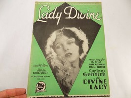 VINTAGE SHEET MUSIC SCORE 1929 LADY DIVINE CORINNE GRIFFITH THE DIVINE LADY - $8.90