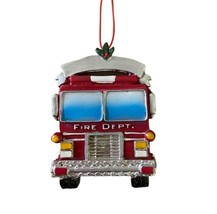 Red Fire Truck Christmas Ornament 2 Sided Gift - £7.82 GBP