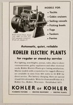 1948 Print Ad Kohler Electric Plants for Yachts, Boats, Cabin Cruisers Kohler,WI - £6.95 GBP