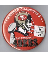 Super Bowl 16 XVI World Champions San Francisco 49ers pin back button Pi... - $479.35 MXN