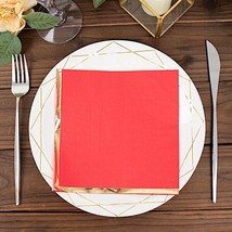 Red 50 Pastel 2 Ply Dinner Cocktail Paper Napkins Gold Rim Party Decorations Gif - £7.73 GBP