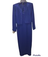 Vintage Rimini By Shaw 2 Piece Long Dress Gown size 10 W/ Jacket Blue Em... - $101.21 CAD