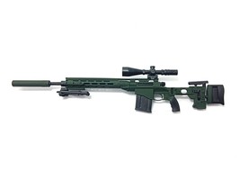 1/6 Scale Green Camouflage MSR Sniper Rifle US Army Remington Modular Gun Figure - £15.68 GBP
