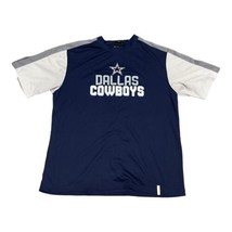 Reebok Dallas Cowboys Blue Tshirt Large Stripe NFL Sleeve Retro Y2K Vintage - £25.84 GBP