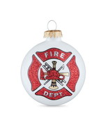 American Pride Fire Department Logo Christmas Ornament, 1 Count White 3 ... - £11.71 GBP