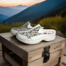 Easy Spirit Set Travel Time Women’s Size 6.5M White Floral Slip Ons Mule... - $39.59