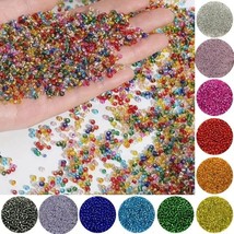 2MM Unique Silver Filled Czech Glass Seed Beads 9 Gorgeous Colors 1000 b... - $3.39