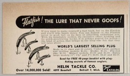 1955 Print Ad Helin Flatfish Plug Fishing Lures Made in Detroit,Michigan - £8.03 GBP