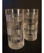 Set Of 2 Ralph Lauren Glen Plaid Pattern Fine Crystal High Ball Glasses ... - $100.00