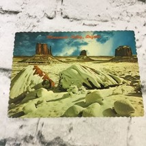 Vintage Postcard Monument Valley In Winter Arizona Desert Scallop Edge Unposted - $5.93