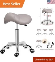 Durable Chrome Base Saddle Stool with 350 lbs Capacity - Ideal for Long ... - $139.49