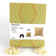 Ikea Hallvi Cushion Cover Handmade Diamond Pattern Green 20 x 20&quot;  New - £13.35 GBP