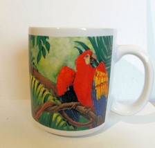 Friends of the Forest Mug with Red Parrots 4&quot; Bright - £11.87 GBP