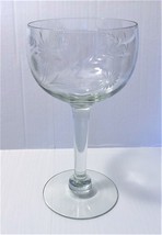 Long Stem Crystal / Glass Bowl Vase 11 Inches tall With Floral Print - $17.00