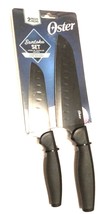 2PC Oster Slice Craft Knife Set Stainless Steel Santoku in Black - $15.71