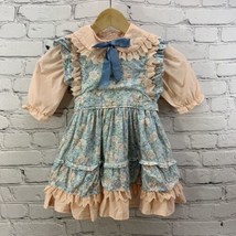 Handmade Toddler Dress Girls Blue Pink Cottage Core Flaw - £15.52 GBP