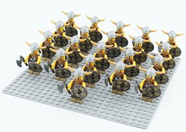 21pcs/set Viking Warrior Army Great Heathen Army Medieval Knights Minifigures - £26.36 GBP