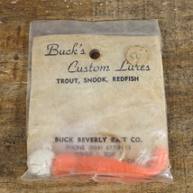 NOS Buck&#39;s Custom Lures Split Tail Swimmer Soft Lure Jig Orange White Head 1/2oz - £5.69 GBP