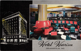 Vtg Postcard Indiana Indianapolis Hotel Harrison Capitol Ave. Market Street - £4.40 GBP