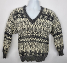 Brass Plum Shetland Wool Sweater V-neck Womens Size M Fair Isle Heavy Gr... - £16.78 GBP