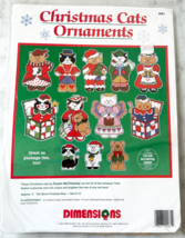 Dimensions Christmas Cats 12 Ornaments PlasticPoint Counted Cross Stitch... - $28.45