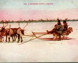 Vtg Postcard c 1910 - Reindeer Sled Outfit Lapland, Norway - £6.19 GBP
