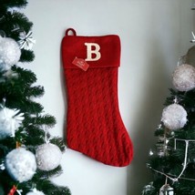 Holiday Time 19&quot; Knit Monogram Christmas Stocking, Letter &quot;B&quot; Red White ... - £13.83 GBP