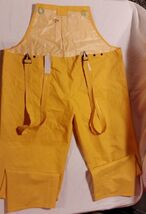 BRIGHT ORANGE XXXL 42X31  PULL UP WET RAIN SUIT PANTS BOTTOMS SUSPENDERS... - $18.78