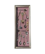 Wall Art Custom Shadowbox Frame Vintage Travel Souvenir Spoons Israel Ca... - $96.14 CAD