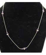 Vtg 17&quot; Princess Choker Length Chain Necklace W/ Faux Blue Pearl Bead St... - $278.23 MXN