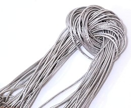 Approx 1mm wide 5-100yd Thin Silver Metallic Round Drawstring Elastic Cord ET21 - £4.77 GBP+
