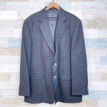 Stafford Silver Button Hopsack Blazer Gray Worsted Wool Blend 2 Button Mens 48L - £114.35 GBP